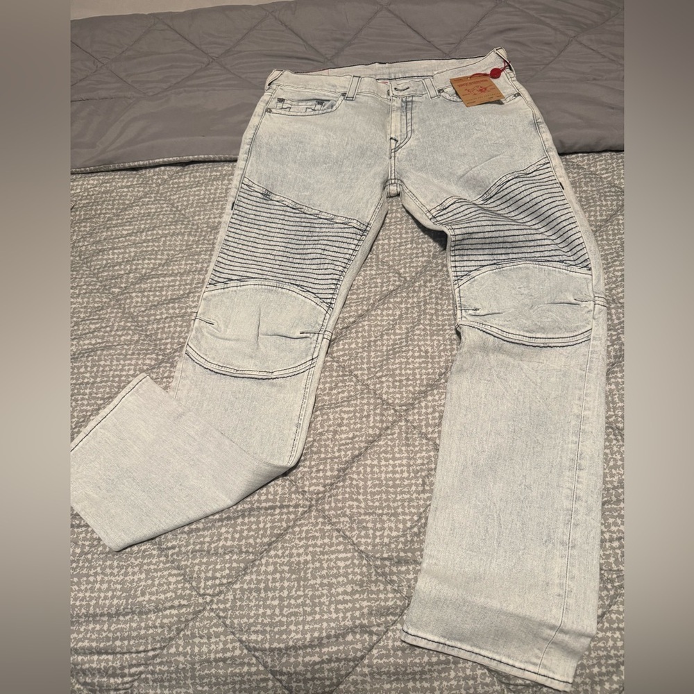 Vintage True Religion Men's Light Gray Light Stretch Jeans